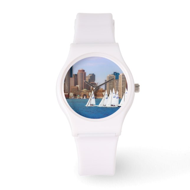 VS, Massachusetts. Boston Waterfront Skyline 4 Horloge (Voorkant)
