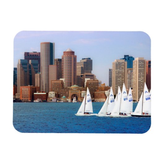 VS, Massachusetts. Boston Waterfront Skyline 4 Magneet (Horizontaal)