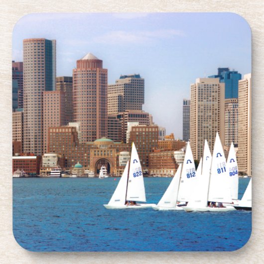 VS, Massachusetts. Boston Waterfront Skyline 4 Onderzetter (Voorkant)