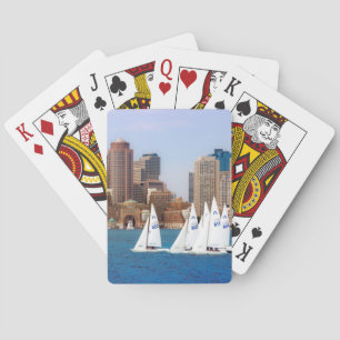 VS, Massachusetts. Boston Waterfront Skyline 4 Pokerkaarten