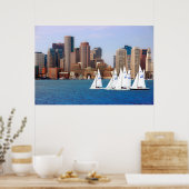 VS, Massachusetts. Boston Waterfront Skyline 4 Poster (Keuken)
