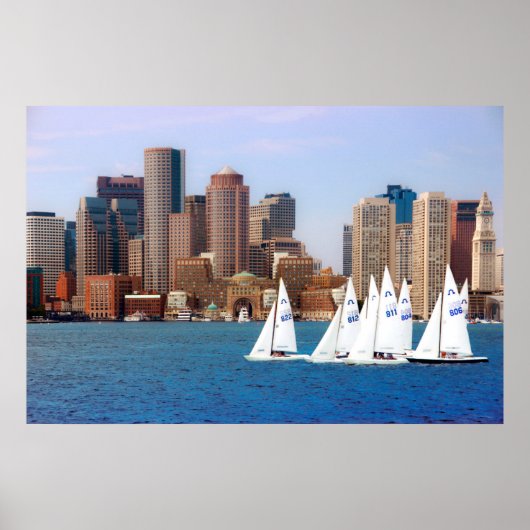 VS, Massachusetts. Boston Waterfront Skyline 4 Poster (Voorkant)