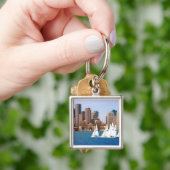 VS, Massachusetts. Boston Waterfront Skyline 4 Sleutelhanger (Hand)