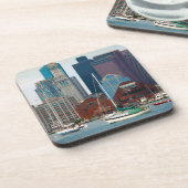 VS, Massachusetts. Boston Waterfront Skyline Bier Onderzetter (Linkerzijde)
