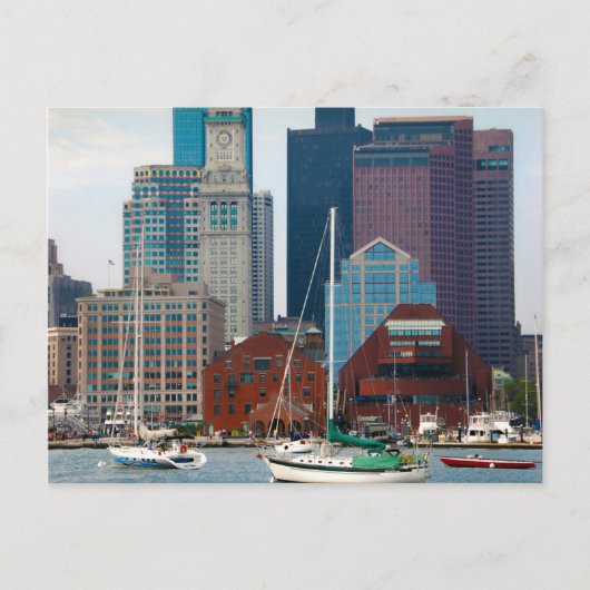 VS, Massachusetts. Boston Waterfront Skyline Briefkaart (Voorkant)