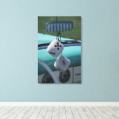 VS, Massachusetts, Gloucester. Fuzzy dobbelstenen Canvas Afdruk (Insitu (Houten vloer))