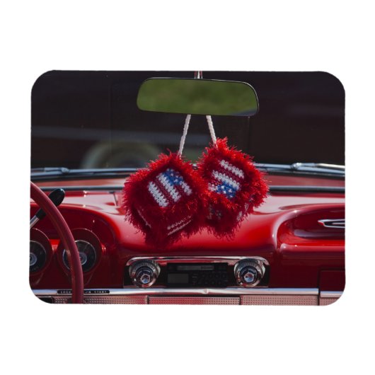 VS, Massachusetts, Gloucester. Fuzzy dobbelstenen Magneet (Horizontaal)