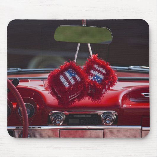 VS, Massachusetts, Gloucester. Fuzzy dobbelstenen Muismat (Voorkant)
