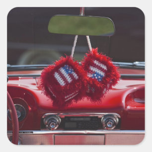 VS, Massachusetts, Gloucester. Fuzzy dobbelstenen  Vierkante Sticker