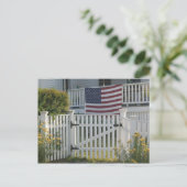 VS, Massachusetts, Gloucester: Patriotisch hek Briefkaart (Staand voorkant)