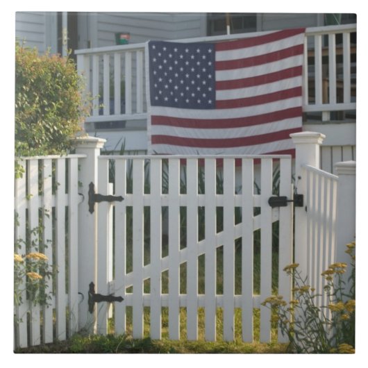 VS, Massachusetts, Gloucester: Patriotisch hek Tegeltje (Voorkant)