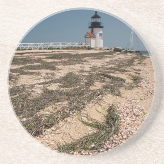 VS, Massachusetts, Nantucket. Schelp Zandsteen Onderzetter (Voorkant)