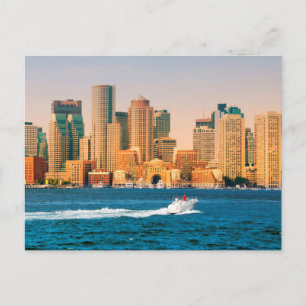VS, Massachusetts. Panorama Boston Waterfront Briefkaart