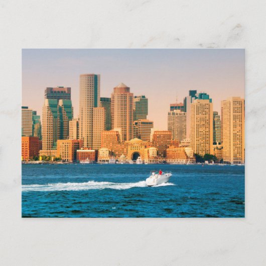 VS, Massachusetts. Panorama Boston Waterfront Briefkaart (Voorkant)