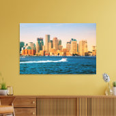 VS, Massachusetts. Panorama Boston Waterfront Canvas Afdruk (Insitu (Woonkamer))