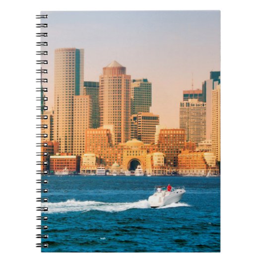 VS, Massachusetts. Panorama Boston Waterfront Notitieboek (Voorkant)