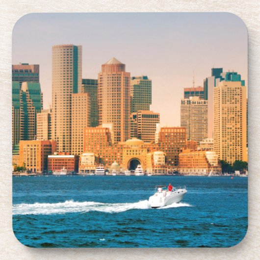 VS, Massachusetts. Panorama Boston Waterfront Onderzetter (Voorkant)
