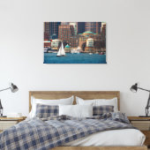 VS, Massachusetts. Waterfront skyline Boston 2 Canvas Afdruk (Insitu (Slaapkamer))