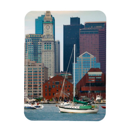 VS, Massachusetts. Waterfront skyline van Boston Magneet (Verticaal)