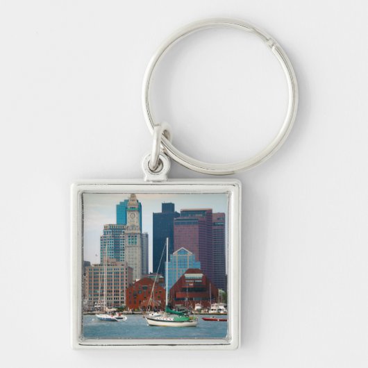VS, Massachusetts. Waterfront skyline van Boston Sleutelhanger (Voorkant)