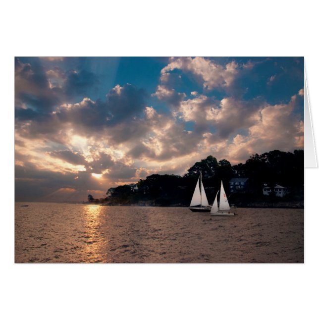 VS, Massachusetts. Zeilen bij zonsondergang (Voorkant Horizontaal)