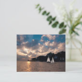 VS, Massachusetts. Zeilen bij zonsondergang Briefkaart (Staand voorkant)