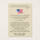 VS Memorial Veterans Prayer Visitekaartje (Achterkant)