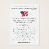 VS Memorial Veterans Prayer Visitekaartje (Achterkant)