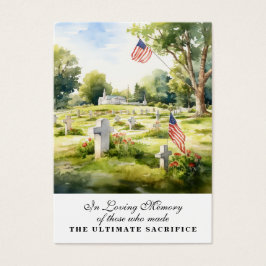 VS Memorial Veterans Prayer Visitekaartje