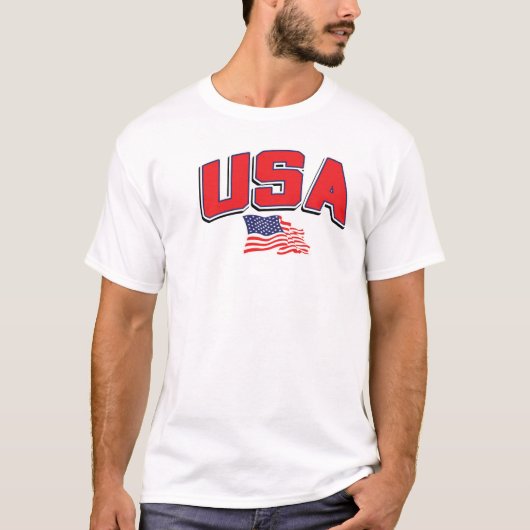 VS met Amerikaanse vlag T-shirt (Voorkant)