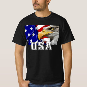 VS met een Amerikaanse vlag en een Amerikaanse waa T-shirt