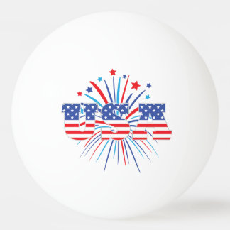 VS met rood wit en blauw vuurwerk Pingpongbal