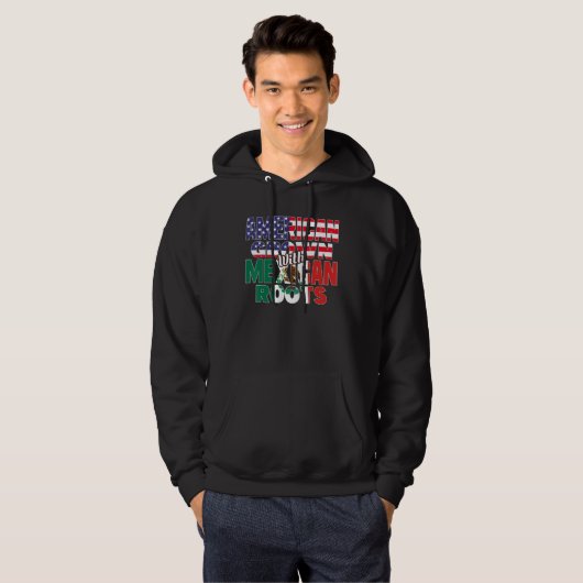 VS & Mexicaanse vlag MEXICAANSE WORTELS Half Ameri Hoodie (Voorkant volledig)