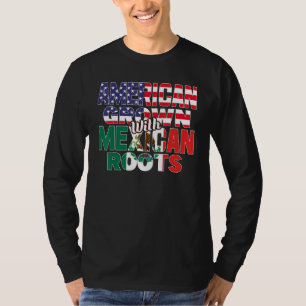 VS & Mexicaanse vlag MEXICAANSE WORTELS Half Ameri T-shirt
