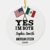 VS Mexico Dubbel Staatsburgerschap Douane Keramisch Ornament (Voorkant)
