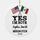 VS Mexico Dubbel Staatsburgerschap Douane Keramisch Ornament (Achterkant)