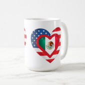 VS/Mexico Flag Heart Designer mok (Voorkant rechts)