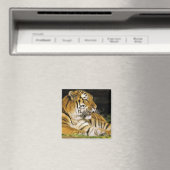 VS, Michigan, Detroit. Detroit Zoo, tijger op Magneet (Insitu (Vaatwasser))