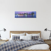 VS, Michigan, Detroit skyline, nacht Canvas Afdruk (Insitu (Slaapkamer))