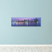 VS, Michigan, Detroit skyline, nacht Canvas Afdruk (Insitu (Houten vloer))