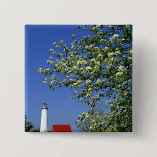 VS, Michigan, East Tawas. Tawas vuurtoren met Vierkante Button 5,1 Cm