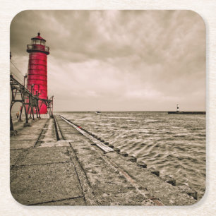 VS, Michigan, Grand Haven Lighthouse Kartonnen Onderzetters