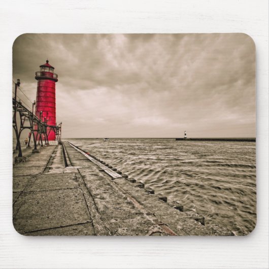 VS, Michigan, Grand Haven-vuurtoren Muismat (Voorkant)