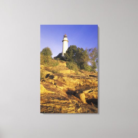 VS, Michigan, Lake Huron. Pointe Aux Barques Canvas Afdruk (Voorkant)