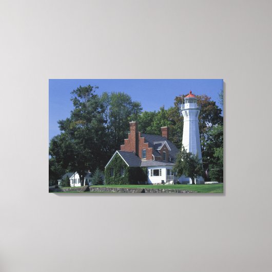 VS, Michigan, Lake Huron. Port Sanilac Canvas Afdruk (Voorkant)