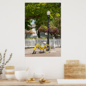 VS, Michigan, Mackinac Island. Gele fiets Poster (Keuken)