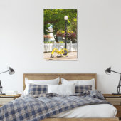 VS, Michigan, Mackinac Island. Yellow Bike Canvas Afdruk (Insitu (Slaapkamer))