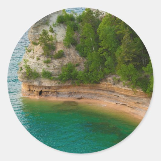 VS, Michigan. Miner's Castle Rotsformatie Ronde Sticker (Voorkant)
