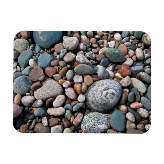 VS, Michigan. Opgeblazen keien op de kust Magneet (Horizontaal)