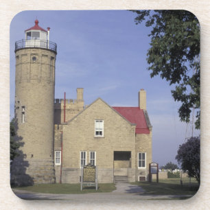 VS, Michigan Oude Mackinac Point-vuurtoren Drankjes Onderzetter
